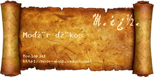 Moór Ákos névjegykártya